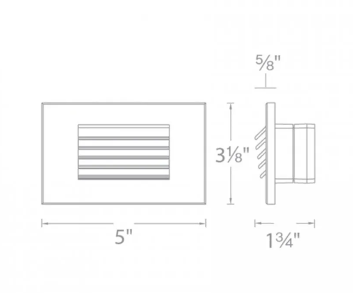 Rectangular Step & Wall Lights -Shield Horizontal 120V