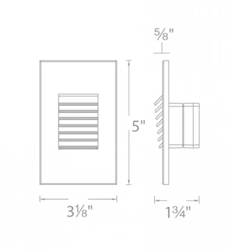 Rectangular Step & Wall Lights -Shield Vertical 120V